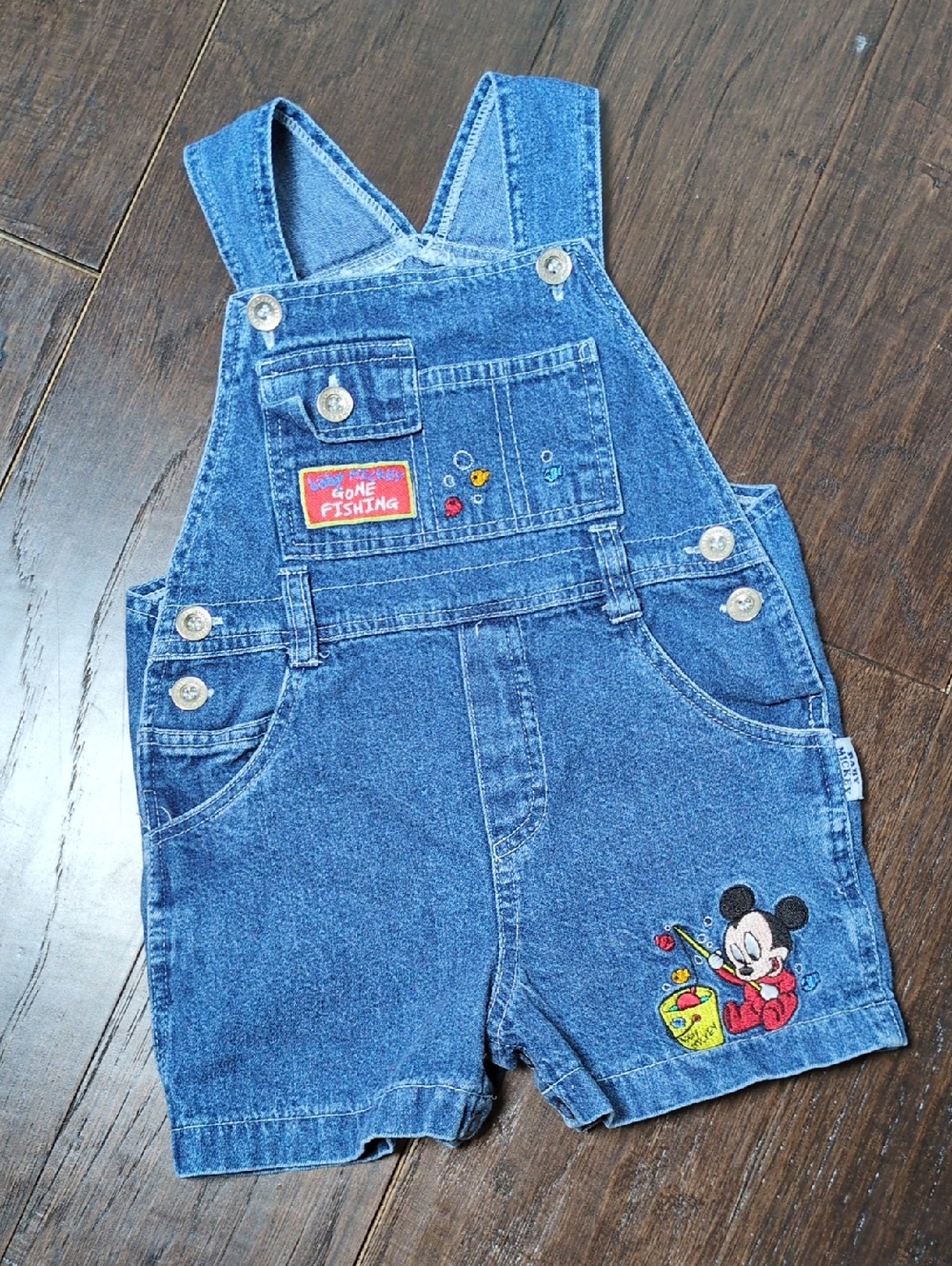 Vintage Baby Mickey Overalls Size 6-9 Months 100% Cotton Y2k 90s Kidcore
